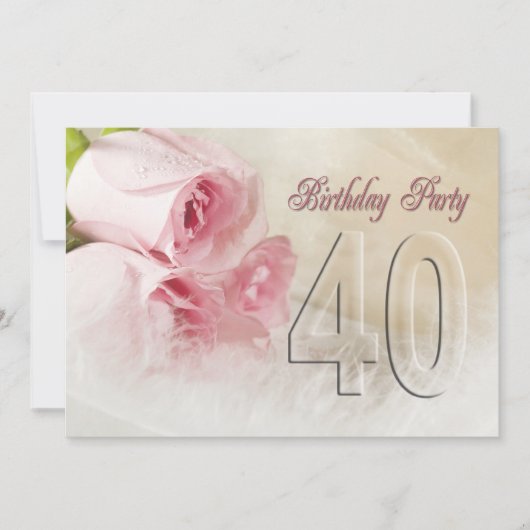 Birthday party invitation for 40 years (Devant)