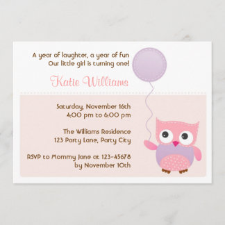 Birthday Party Invitation for Girls (Roze) Kaart