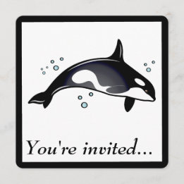 Birthday Party Invitation for Orca Whale Kaart