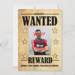 Birthday Party Invitation Gezochte Photo Card Kaart