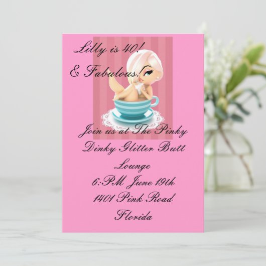 Birthday Party Invitation Kaart (Staand voorkant)