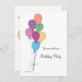 Birthday Party Invitation Kaart (Voorkant / Achterkant)