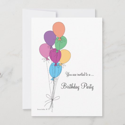 Birthday Party Invitation Kaart (Voorkant)