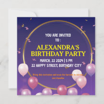 Birthday Party Invitation Kaart