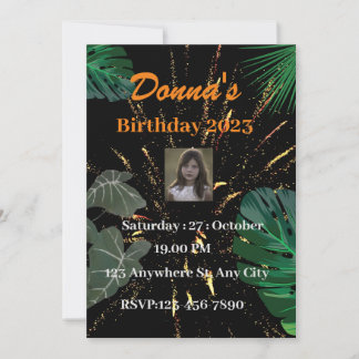 Birthday party Invitation Kaart