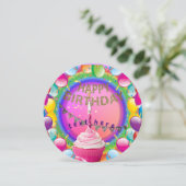 Birthday Party Invitation Kaart (Staand voorkant)