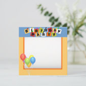 Birthday Party Invitation Kaart (Staand voorkant)