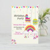 Birthday Party Invitation Kaart (Staand voorkant)