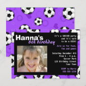 Birthday Party Invitation Paars Kaart (Voorkant / Achterkant)