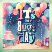 Birthday Party Invitation Raamsticker (Vel 3)