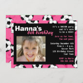 Birthday Party Invitation roze Kaart (Voorkant / Achterkant)