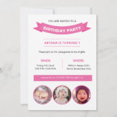 Birthday Party Invitation Sjabloon Kaart (Achterkant)
