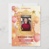 Birthday Party Invitation Sjabloon Kaart (Voorkant)