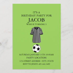 Birthday Party Invitation Soccer Theme Birthday Kaart