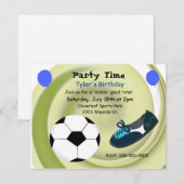 Birthday Party Invitation Soccer Theme Kaart (Voorkant / Achterkant)