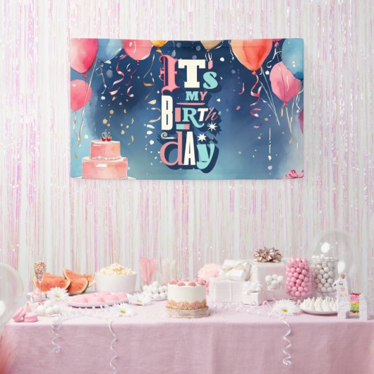 Birthday Party Invitation Spandoek (Feest)