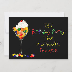 Birthday Party Invitation , Sundae Jelly Beans Kaart