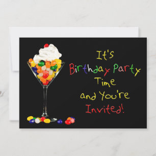 Birthday Party Invitation , Sundae Jelly Beans Kaart