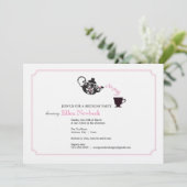 Birthday Party Invitation - Tea Kaart (Staand voorkant)