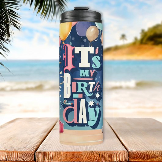 Birthday Party Invitation Thermosbeker