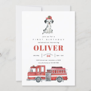 Birthday Party Invitation vuurvechtvrachtwagen Kaart