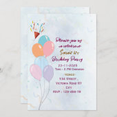 Birthday Party Invitations  (Devant / Derrière)