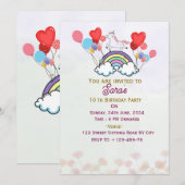 Birthday Party Invitations Kaart (Voorkant / Achterkant)