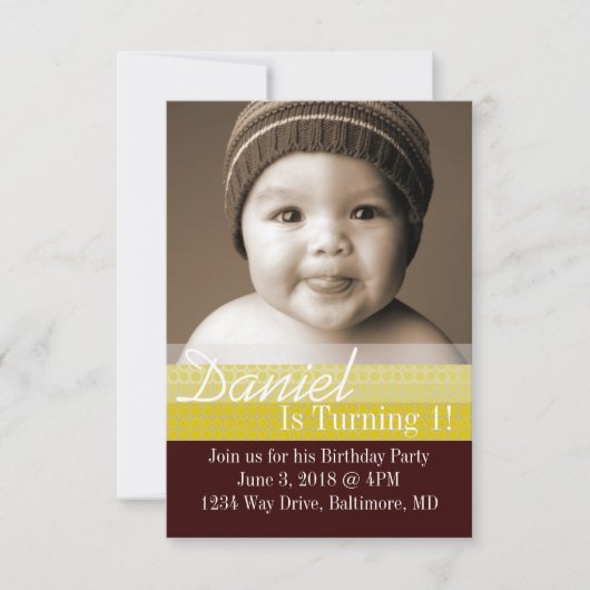 Birthday Party Invite | B-Dag I |dbrli Kaart (Voorkant)