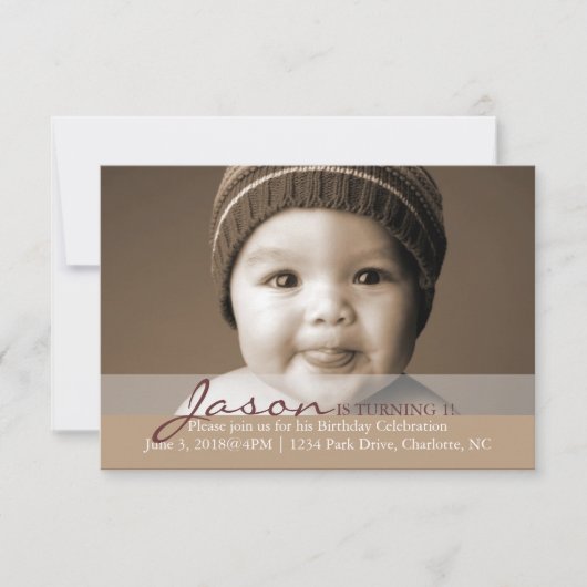 Birthday Party Invite | Draaien 1! Kaart (Voorkant)