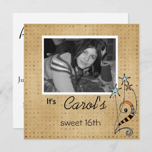 Birthday Party Invite Kaart (Voorkant / Achterkant)