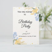 Birthday Party Invite Kaart (Staand voorkant)