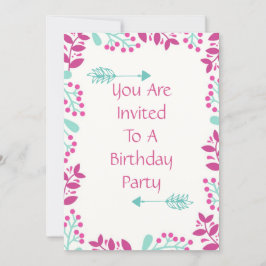 Birthday Party Invite Kaart