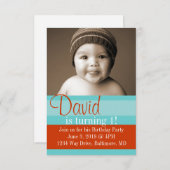 Birthday Party Invite | Kleuren |blbr. Kaart (Voorkant / Achterkant)