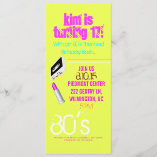 Birthday Party Invite | Thema II van 80 |haar Kaart