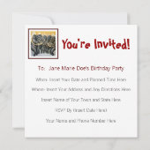 Birthday Party Kaart (Achterkant)