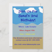 Birthday Party Let's Swim Kaart (Achterkant)