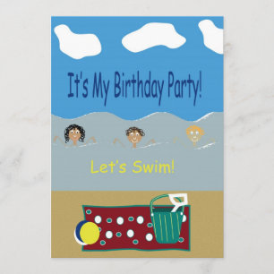 Birthday Party Let's Swim Kaart