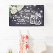 Birthday Party Mason Jars String Lights Flowers Spandoek (Insitu)