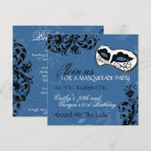 Birthday Party Masquerade Invitation Kaart (Voorkant / Achterkant)