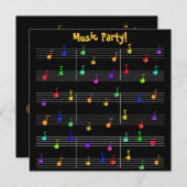 Birthday Party Music  Uitnodiging (Voorkant / Achterkant)