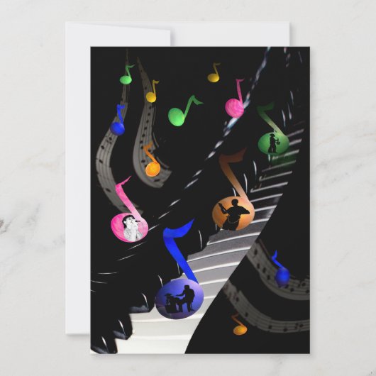 Birthday Party Music Uitnodiging (Voorkant)