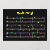 Birthday Party Music Uitnodiging