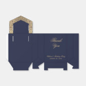 'Birthday Party Navy Blue Gold Rozen Classy Script Bedankdoosjes (Uitgevouwen)