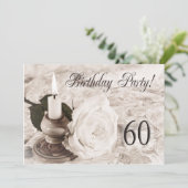 Birthday party nodigde 60-jarige uit kaart (Staand voorkant)