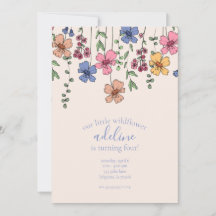 Birthday Party of Wildflower Invitations