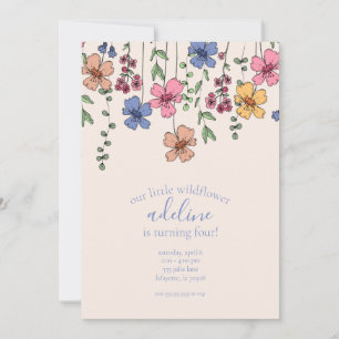 Birthday Party of Wildflower Invitations Kaart