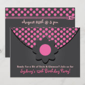 Birthday party over Polka Dot Purse Kaart (Voorkant / Achterkant)