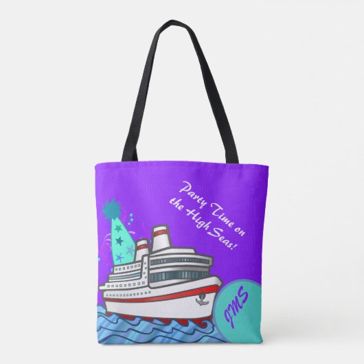 Birthday Party Pet Custom Monogrammed Cruise Draagtas (Achterkant)