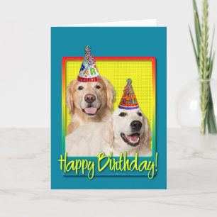 Birthday Party Pet - Golden Retriever Tebow Corona Kaart