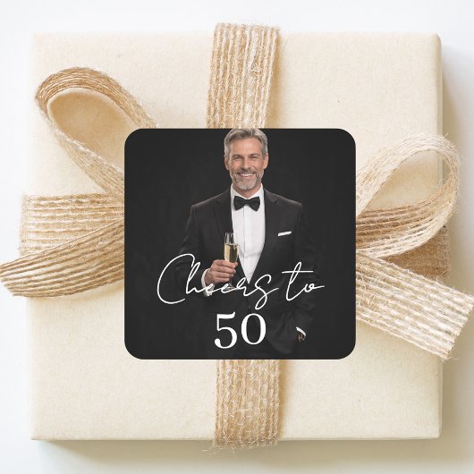 Birthday party photo cheers vierkante sticker